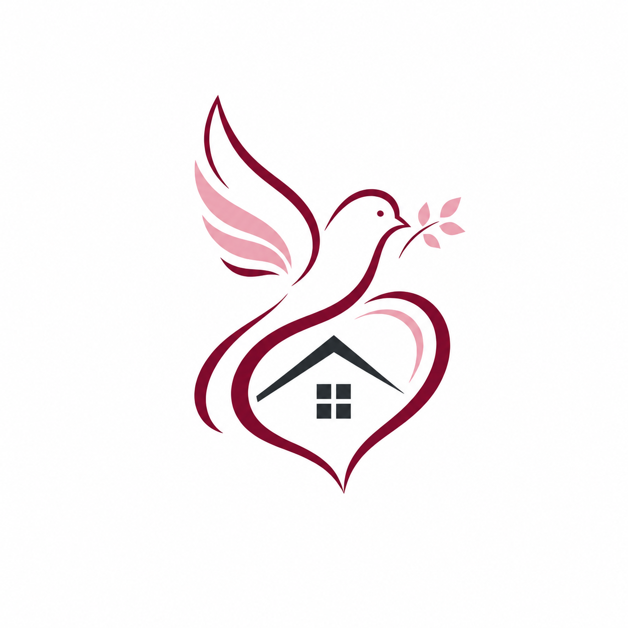 Compassionate Hearts dove and heart logo